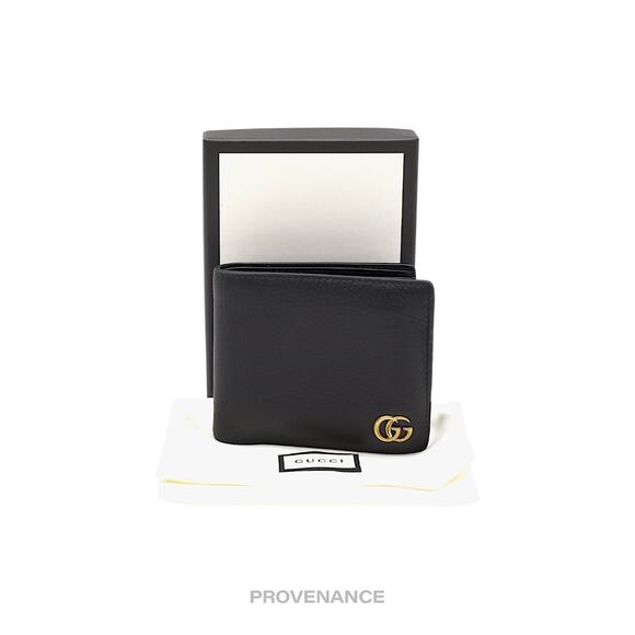 🔴 Gucci GG Marmont Bifold Wallet - Black Leather - Picture 1 of 10